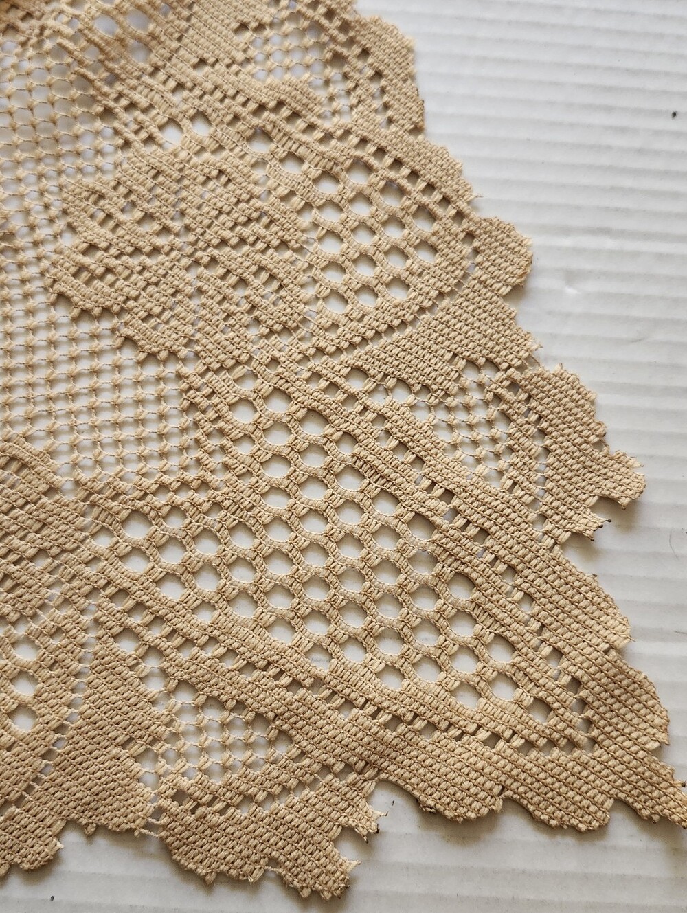 Cottagecore Farmhouse Beige Crochet Lace Doily - Home Accents